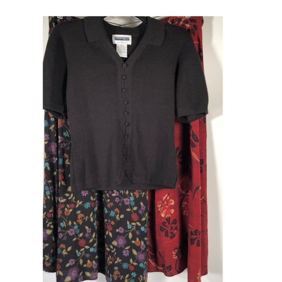 Prophecy by Sag Harbor Sweater Top PM Floral Midi Skirt  M Vintage 3-pc Set - Picture 2 of 8